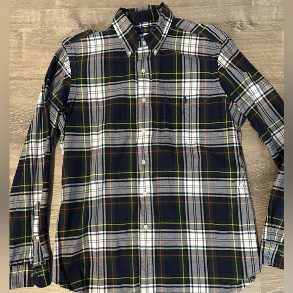 Ralph Lauren Men's Large Oxford Cotton Plaid Button Down Long Sleeve Shirt - Picture 8 of 15